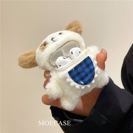 可愛い犬ちゃん airpods3ケース ぬいぐるみdog airpodsproカバー  高品質 可愛い動物デザイン 温かい フック付M1298