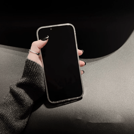 リボン クリアiPhone15/15proケース キラキララメ入り iPhone14/13pro/12クリアケース かわいい トレンド[M4050]