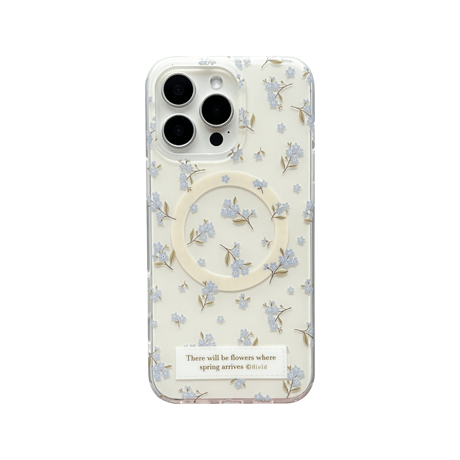 MagSafeリングスタンド iPhone16/16Proケース 花柄 ワイヤレス充電iPhone15Pro/14/13カバー コスパ抜群 女子力高い [M4853]