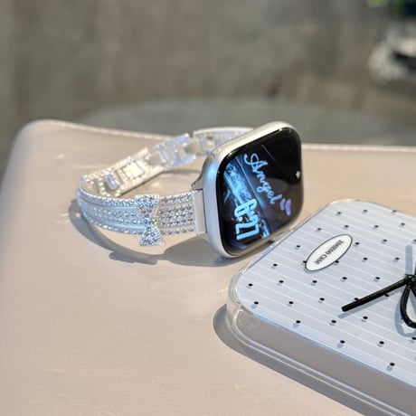 ダイヤリボン  AppleWatchバンド キラキラ感たっぷり AppleWatchベルト Series 11/10/9/8 SE3/2  Ultra3/2/1 高級感高品質 上品[M6455]