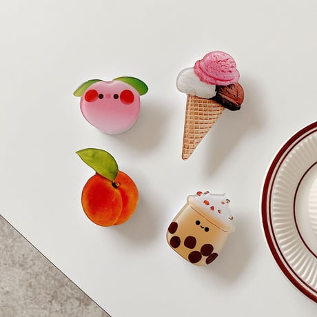 可愛い食べ物スマホグリップ  コーヒー アイスクリーム ポップソケットスマホソケット  タンド機能付き  落下防止 全機種対応 M611