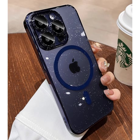 キラキラ MagSafe iPhone17/17Proケース 星の空 輝く iPhone16Pro/15/14カバー ラメ入り オシャレ 美しい[M3814]