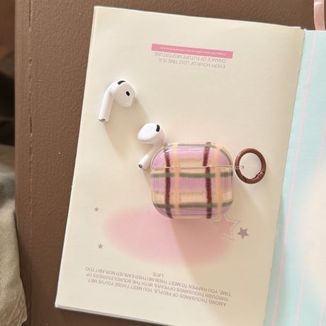 カラーブロッキング AirpodsPro3ケース チェック柄 Airpods3/pro2カバー 可愛い リング付 韓国っぽ[M5975]