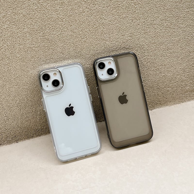 シルバーレンズ枠 iphone14/13proケース 高透明感 iphone13/12/11カ