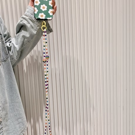 肩掛けストラップ  ローグストラップ 真珠 ハンドメイド おしゃれ  便利  携帯ストラップ  女子力アップ  落下防止  全機種対応  頑丈[M2960]
