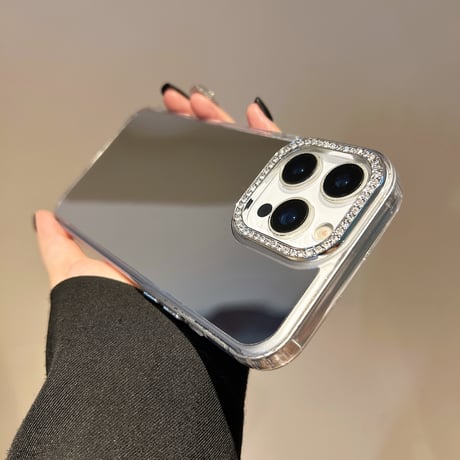 メイク直し鏡 iPhone16pro/17ケース ジュエリーデコ iPhone15pro/14plus/13promaxカバー  高級感 丈夫 [M5503]