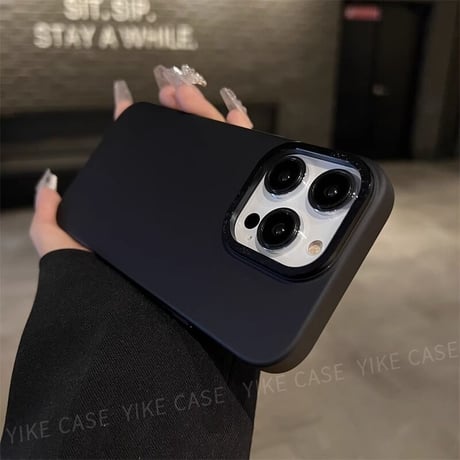 指紋防止 iphone15/15proケース  高級感 iphone14/13/12Proカバー  金属製カメラフレーム薄型 耐衝撃 [M3559]