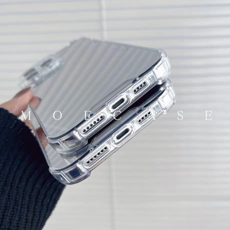 ミラーiPhone14/15ケース 四角耐衝撃加工 アイフォン13/12/11proカバー メイク直しに便利 ガールズに人気 [M2737]
