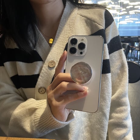 大理石調 ガラス スマホグリップスタンド  かわいいオシャレ 粘着タイプ 個性ファッション 全機種対応 ギフトにおすすめ[M2600]