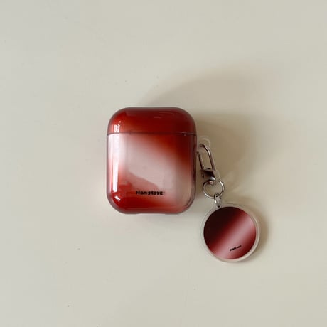 グラデーションカラー ワインレッド Airpods 4ケース ホルダー付 かわいい Airpods3/Pro2ケース airpodspro2カバー  シック ファッション[M5083]