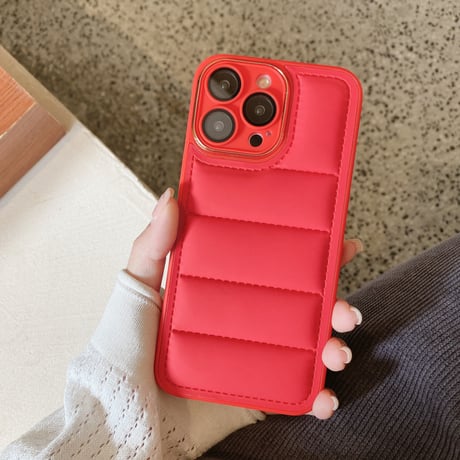 ダウン iPhone14pro/14plusケース レンズフイルム付 アイフォン13/12/11カバー 頑丈 冬に人気 男女兼用 プレゼントにおすすめ[M2513]