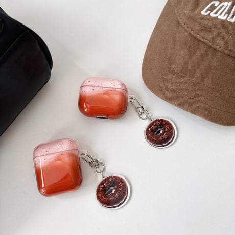 ぼかしカラー Airpods 4ケース ドーナツリング付 Airpodspro2/proカバー Airpods3/2 めっちゃ可愛い ギフトにおすすめ[M4887]
