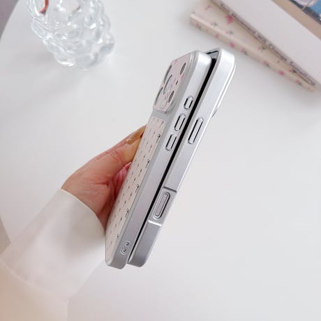 リボン柄 iPhone17Pro/17ケース ワンちゃんカメラカバー iPhone17Promax/16Pro/15ケース 皮っぽ かわいい[M6133]