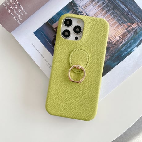 リング付レザーiphone14Plus/14proケース  高品質 高級感 iphone13mini/12/11カバー   シンプル  お揃い 実用 ファッションセンスいい[M2217]