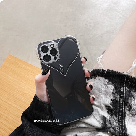 ハート型 透明iphone11/12promaxケース クリアiphonexs/xsmaxカバー  写真メモ挟める   ガールズに超人気M732
