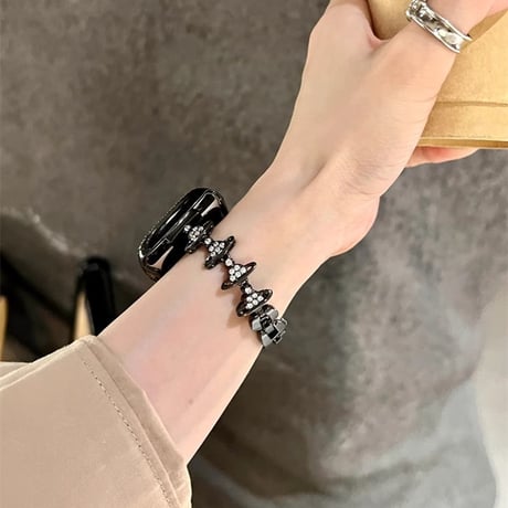 ジュエリー Applewatchベルト 高級感 Ultra2/1/SE(第2/1世代)/Series9/8/7/6/5/4/3/2/1アップルウォッチバンド おしゃれ[M4602]