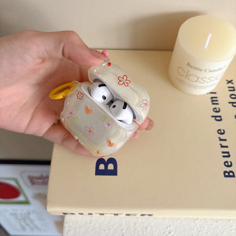 韓国っぽい Airpods4ケース 花柄 AirpodsPro2ケース エアーポッズ3/2 かわいい ギフトにおすすめ[M5559]