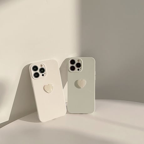 淡色 iPhone14/13proケース 貝殻紋ハート iPhone12pro/11カバー くすみ系 シンプル 明るく爽やか  お揃い[M3371]