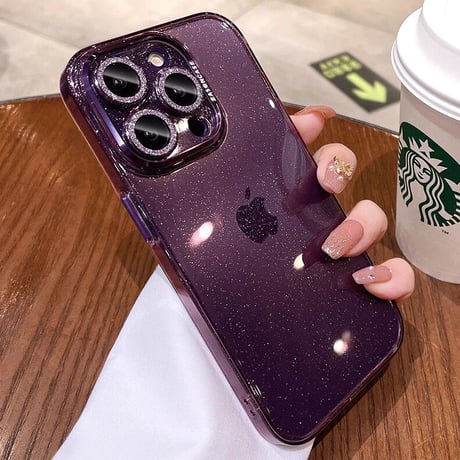 iPhone15/15proケース キラキラ おしゃれ カメラまで保護 iPhone14/13対応  薄型 高級感 頑丈 [M3468]
