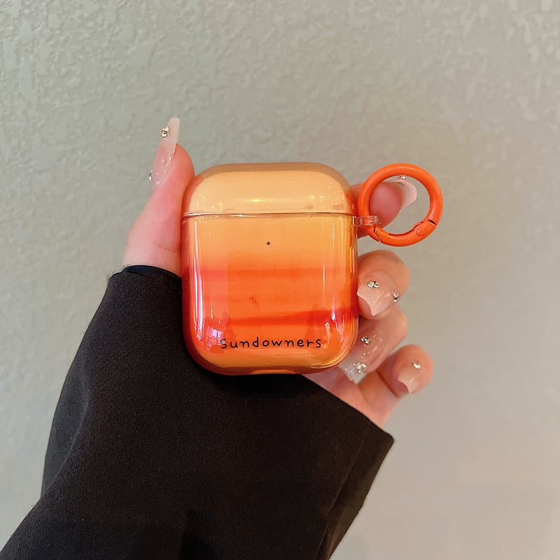 夕焼け AirpodsPro3/4ケース グラデーションオレンジ Airpods3/Pro2ケ