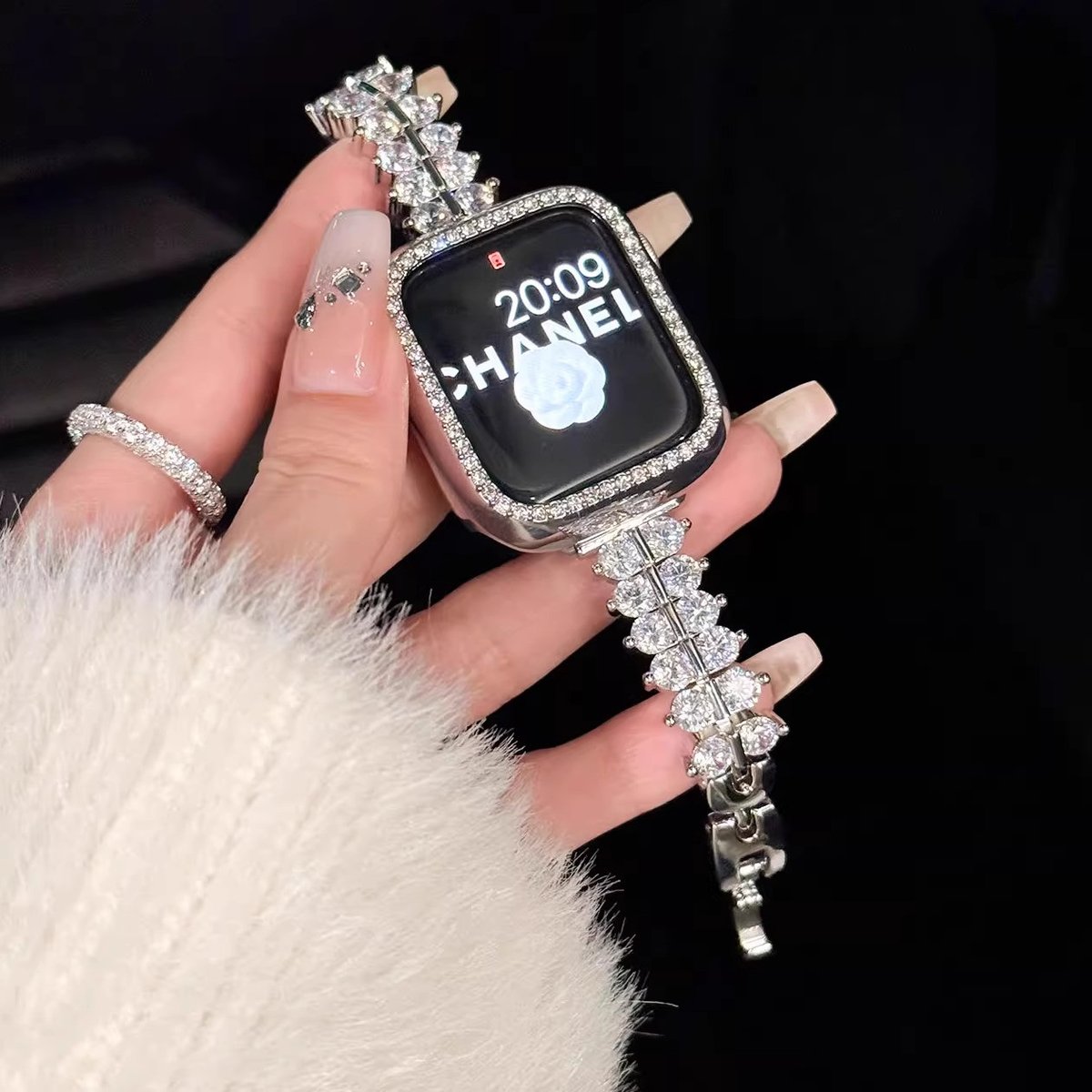 豪華ダイヤ AppleWatch Serise 10バンド 高級感 金属 アップル