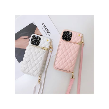 レザー 財布 iPhone14plus/14proケース  カード入れ6個 アイフォン13/12/11proカバー 肩掛けストラップ付 口紅/鍵収納 [M2362]