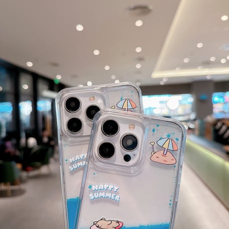 液体 iPhone15/15proケース サーフィンする犬ちゃん iphone14/13/12proカバー ストレス解消 面白い ギフトに最適[M4085]