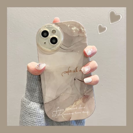 大理石調 iphone14/13proケース 頑丈耐衝撃 アイフォン12プロ/11カバー 高級感ぼかし 淡色 全面保護 お揃い[M3031]
