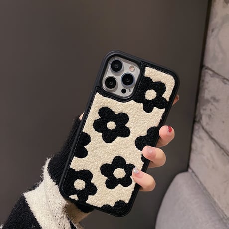 花柄 iPhone17/16pro/15proカバー  冬コーデ アイフォン14/13Pro/12/11ケース  可愛い 背面柔らかい温かい  キュート 保護力強いM1330