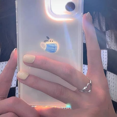可愛いマスク iphone13mini/13promaxケース  クリア iphone12/11promaxカバー  面白い 耐衝撃 シンプルM998