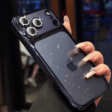 キラキラレンズフイルム付 iPhone17Pro/17ProMaxケース 背面ラメ入り クリア iPhone17ケース メッキ 高品質 高級感 [M5817]