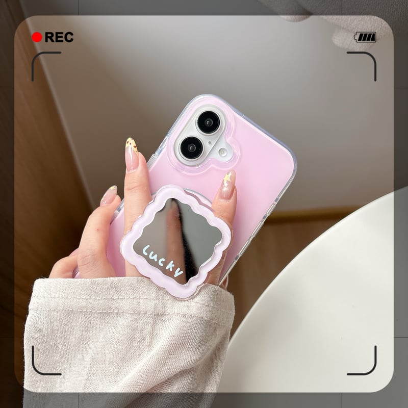 ミラー スマホグリップ スタンド マグネット式タイプ 便利 可愛い 耐久