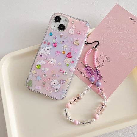 可愛いスマホストラップ  キラキラ  落下防止 おしゃれ  ハンド携帯ストラップ  女子力アップ  落下防止  全機種対応  綺麗 ガールズに人気[M2837]