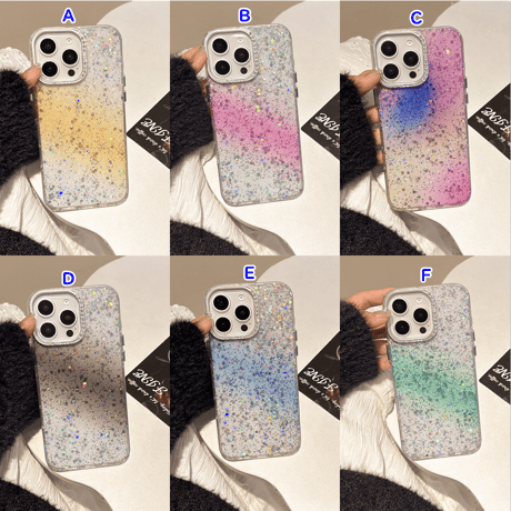 春におすすめ iPhone16pro/16ケース キラキララメ ジュエリー iPhone15Pro/13/14カバー グラデーションカラー 可愛い [M5091]