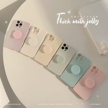 淡色 iPhone14/13カバー グリップ付 シンプル風 アイフォン12pro/11ケース  全面保護 シック トレンドファッション[M3263]