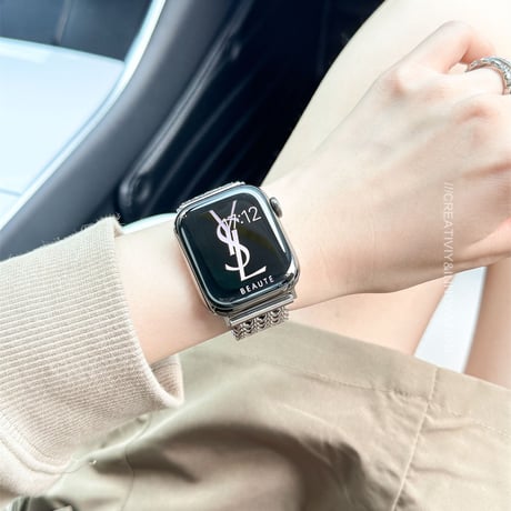 編み込み風メタル アップルウォッチバンド AppleWatch10/9 バンド 高級感金属 Ultra series8 7 6 5 4  3 2 SE SE2  シンプル風 おしゃれ[M5570]