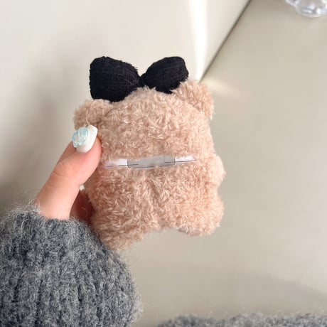 クマぬいぐるみ Airpods4/3/Pro2ケース  もこもこ エアーポッズケース 柔らかい 手さわりいい プレゼントにおすすめ[M3785]