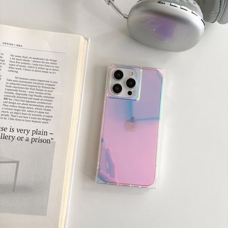 スクエア iPhone15pro/15promaxケース 光によって変色 iPhone14/13proケース キラキラ オシャレ[M4419]