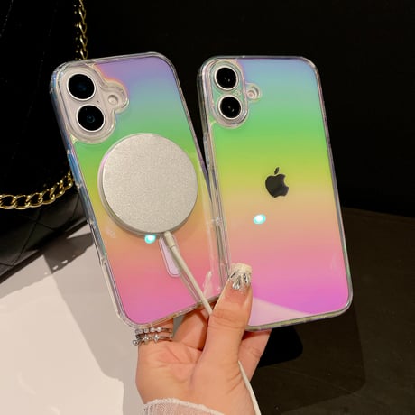 iPhone16plus/16ケース おしゃれ 透明感 iPhone15/14/13miniケース MagSafe対応 黄ばまない 多彩 [M4670]