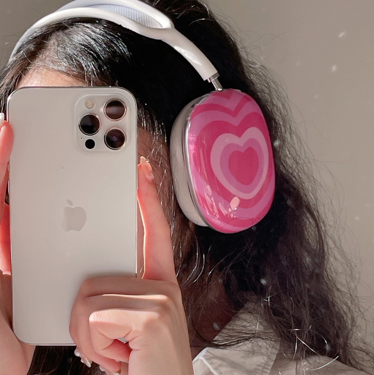 ハート柄 AirPodsMaxカバー ピンク エアーポッズ マックス専用ケース