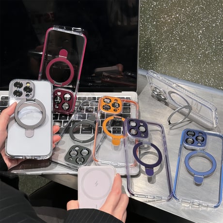 黄ばまない iPhone15pro/15promaxケース MagSafeリングスタンド付 iPhone14promax/13pro/12カバー  コスパ高い 高品質 男女兼用 [M4275]