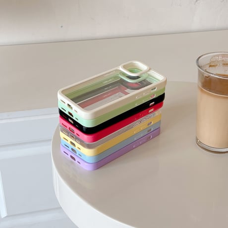 頑丈黄ばまないiphone14/13proケース 透明 アクリル素材 アイフォン12/11カバー  カラー枠 お揃い 男女向け 持ち運びやすい[M2942]