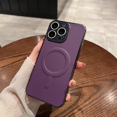 皮 MagSafe対応 iPhone15pro/15promaxケース カメラ保護 高級感 iphone14/13/12proケース 指紋防止 シンプル 人気[M3863]