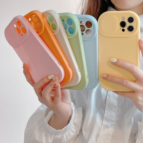 カメラレンズカバー付き iphone13/12promaxケース  シンプル iphone11/XSカバー カラフル  お揃い 頑丈[M1926]