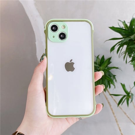 耐衝撃透明 iphone13mini/13promaxケース  カラー枠カメラレンズ保護 iphone11/12カバー  頑丈 シンプル M1069