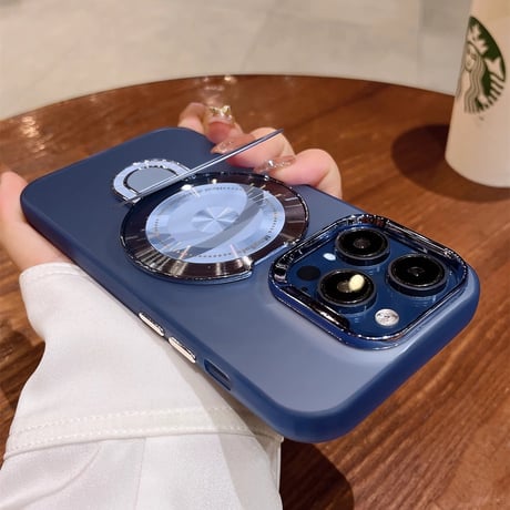 MagSafe耐衝撃 iPhone15pro/15promaxケース  スタンド一体 黄ばまないiPhone14/13proカバー  指紋防止 高級感 男女に人気[M3688]