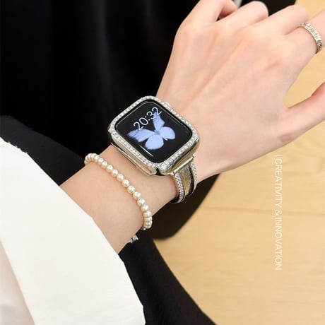 エレガント アップルウォッチ10バンド オシャレ 高級感 AppleWatchベルト Ultra3/2/1 Series 10/9/8 SE3/2/1高品質 丈夫[M5549]