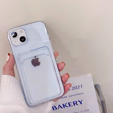 カード入れ付 iphone13mini/13promaxケース 高透明感 iphone12pro/11カバー  クリアスマホケース  頑丈M1008
