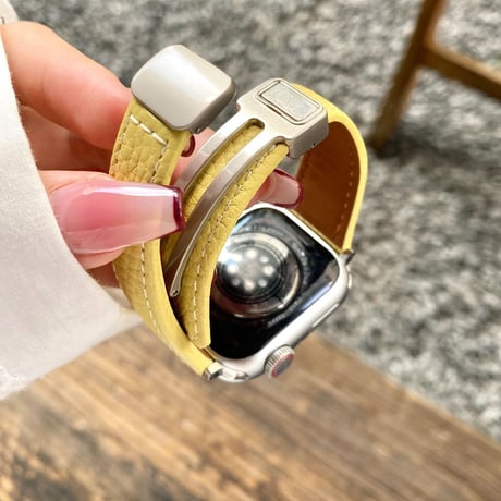 レザー製 Apple watchバンド マグネット式 アップルウォッチベルト Ultra3 series11 10 98 7 6 SE3 SE2  使いやすい[M5755]