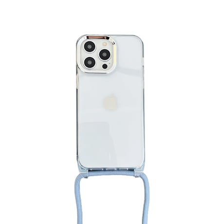 紐付き iPhone14/13ケース 高透明クリア アイフォン12/11カバー 便利 首掛け/肩掛け 長さ調整可[M3205]